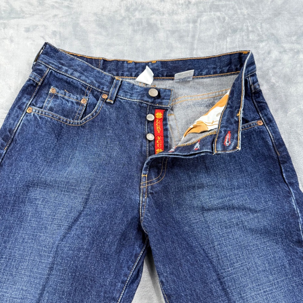 Lucky Brand Dungarees Women 10 30 Low Rise Bootleg Button Fly Jeans Made in USA
